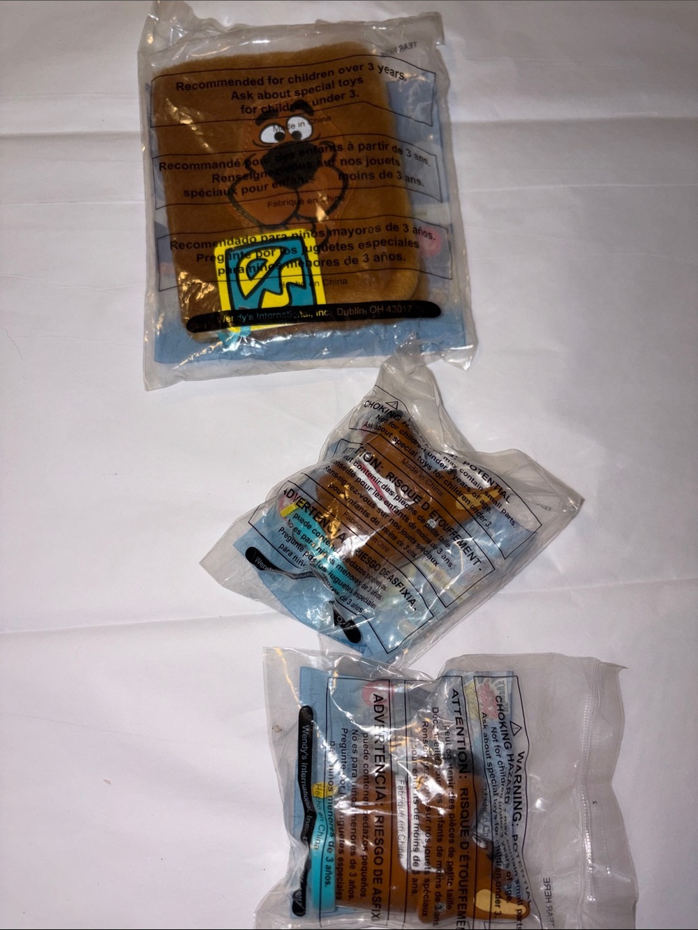 Set of 3 Sealed Cartoon Scooby Doo Toy Packs Bundle